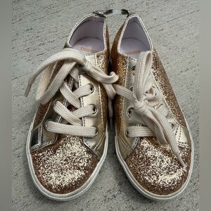 Gymboree Gold Sparkle Sneakers with White Accents